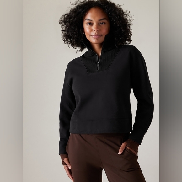 Athleta Tops - Athleta | Retroplush Revive Half Zip Sweatshirt
